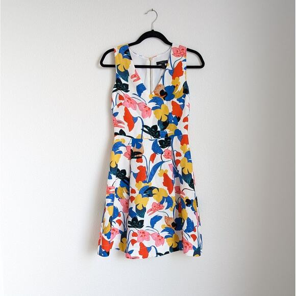 NWT J.Crew Linen V-neck Sleeveless Short A-line Dress in Morning Floral, size 0 - Picture 1 of 10